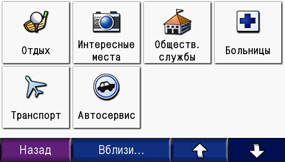 Зображення меню бази даних на навігаторі